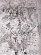 Jules Pascin Libaja at the front of Mirror oil painting on canvas